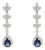 14k Gold Natural Sapphire Dangle Earrings With Diamonds- 2 Pieces For Sale