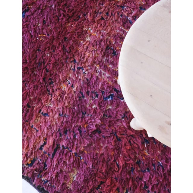 Textile 1980s Burgundy Collector Moroccan Wool Rug - 9.5 X 6.5 Ft For Sale - Image 7 of 8