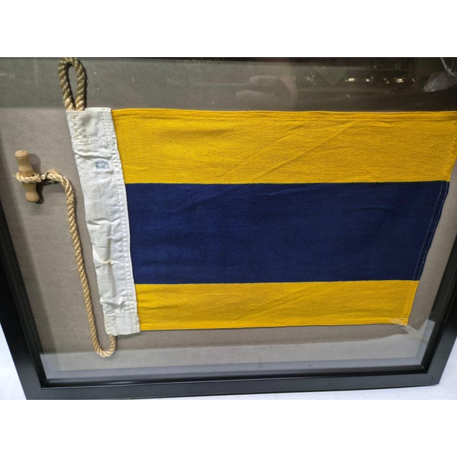 Nautical Signal Flag of Letter "D" in Shadowbox Frame For Sale - Image 4 of 7
