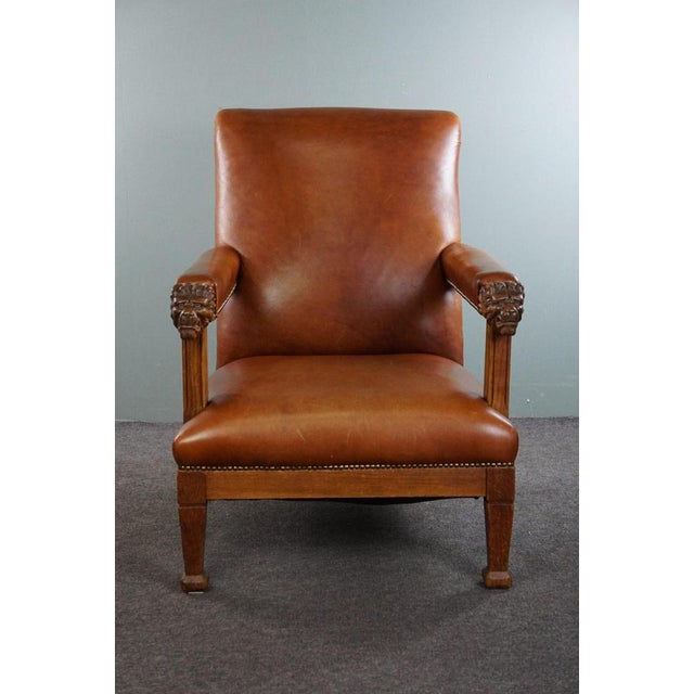 Baroque Antique Dutch Armchair with Lion Heads For Sale - Image 3 of 15