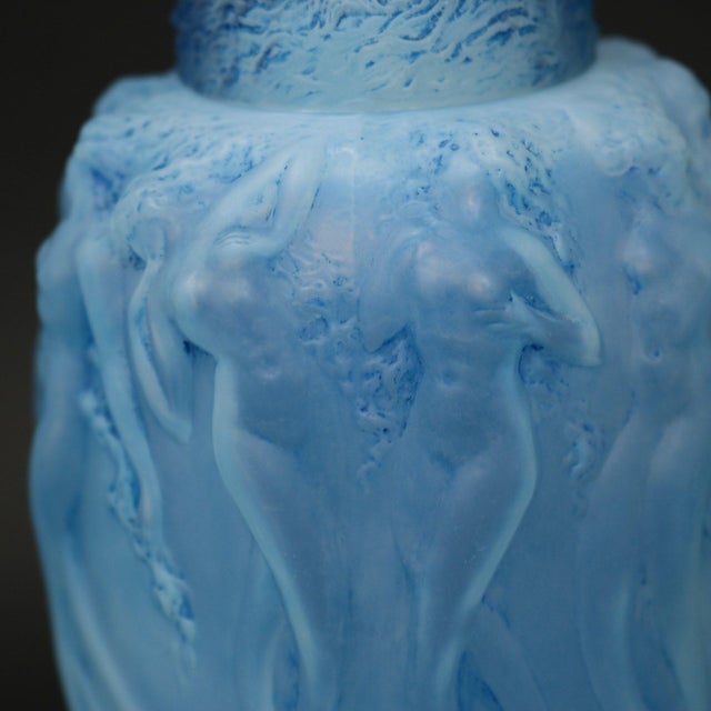 Glass Rene Lalique Opalescent Glass Sirenes Incense Burner For Sale - Image 7 of 12