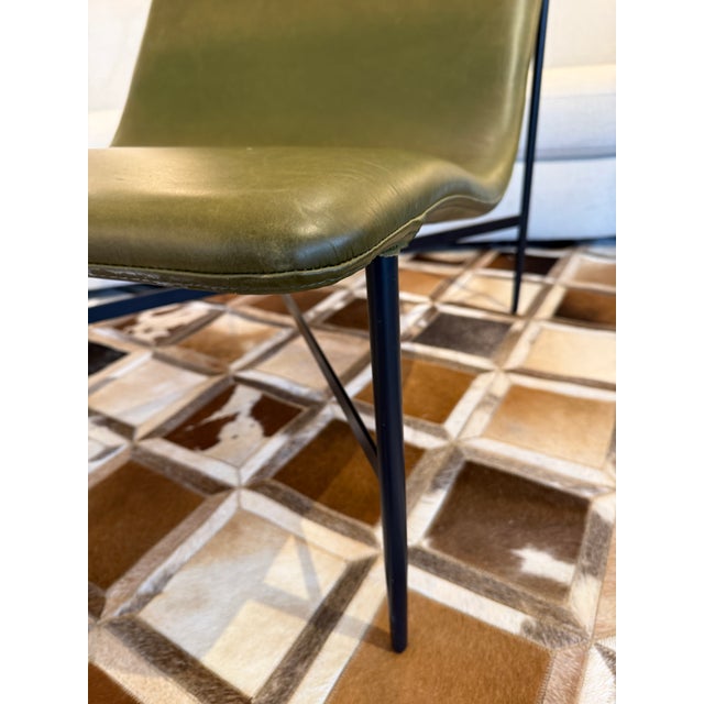 Blu Dot Deep Thought Leather Lounge Chair, Loden Green For Sale In San Francisco - Image 6 of 12