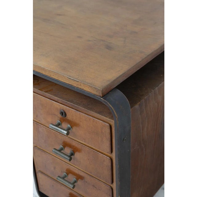 Brown Rationalist Desk by Giuseppe Pagano, 1940s For Sale - Image 8 of 9
