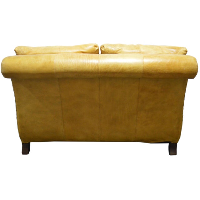 Wood Late 20th Century Ferguson Copeland Leather Loveseat For Sale - Image 7 of 11