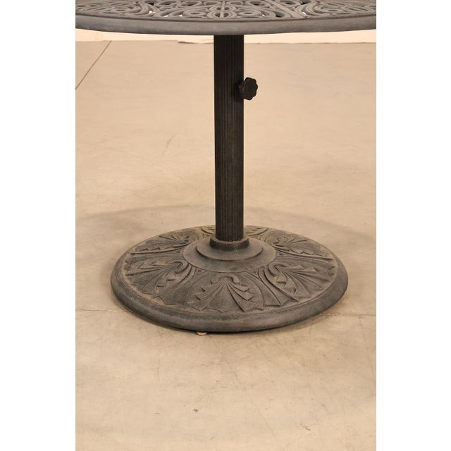Black Hanamint Outdoor Round Cast Aluminum Dining Table and Chair Set For Sale - Image 8 of 18