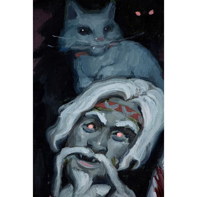 Early 21st Century Where The Swamps Sing by Nadezda | Oil on panel depicting a mysterious figure with creatures. For Sale - Image 5 of 5