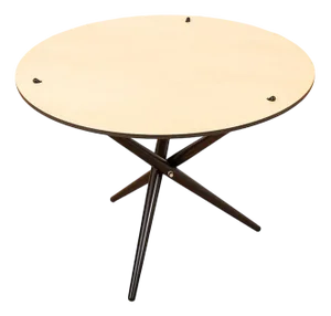 Colonial Table in Wood Painted Black Connected Metal Joint, Table Top Wood Veneered with Black Edge by Hans Bellmann for Vitra, 2002