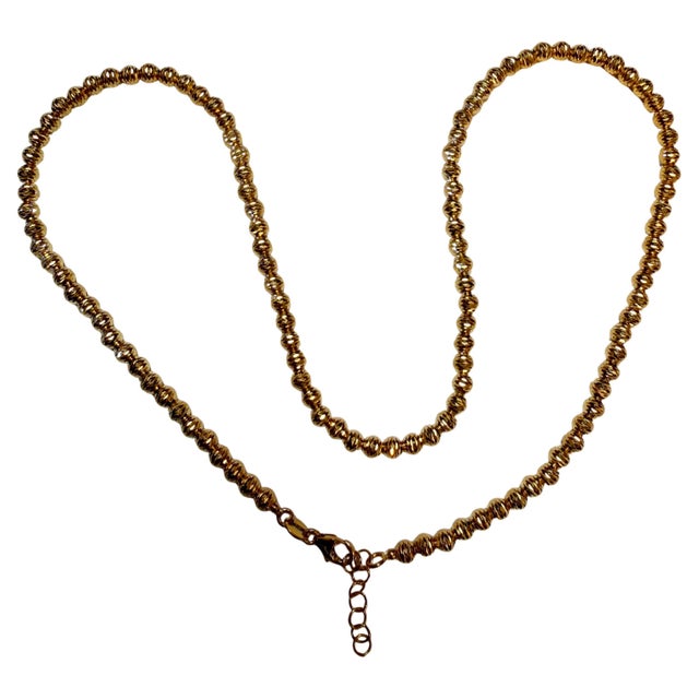 Vintage 18 Karat Yellow Gold 11 Gm, Ball Chain Necklace, 19 Inch Adjustable For Sale - Image 17 of 18