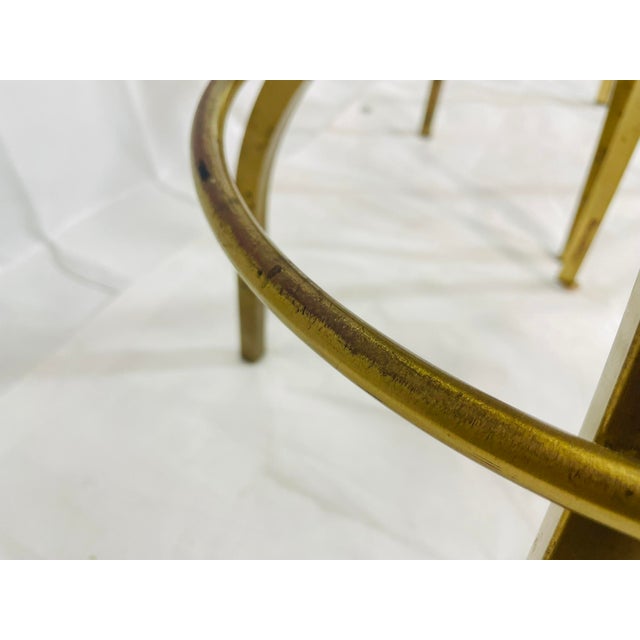 Set of 3 Attributed to Charles Hollis Jones “Sinatra” Solid Brass Swivel Bar Stools, Usa 1960's For Sale - Image 17 of 18
