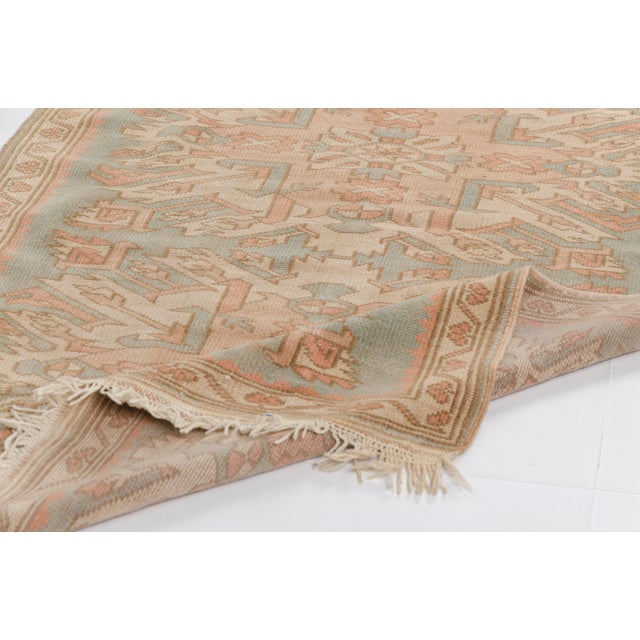 Mid 20th Century Muted Terracotta & Sage Medallion Rug For Sale - Image 6 of 10