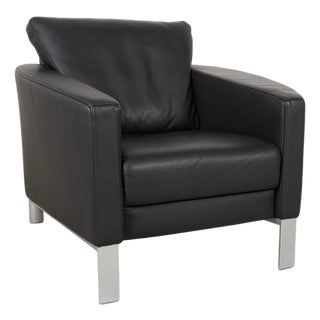 Black Leather 1200 Armchair from Rolf Benz For Sale