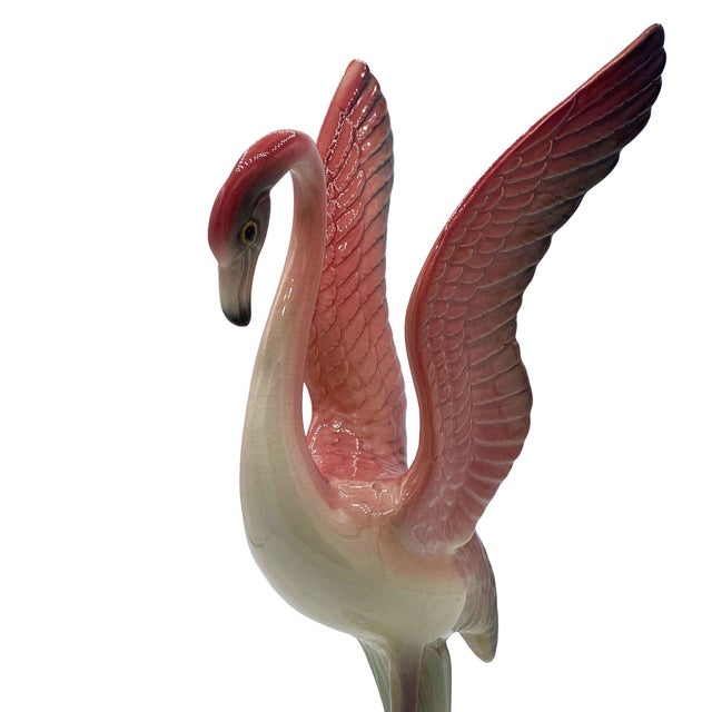 Pink 1950s Mid Century Modern Lookers Pink Flamingo Ceramic Tabletop Scultpure Set by Brad Keeler, 2 Pieces For Sale - Image 8 of 17