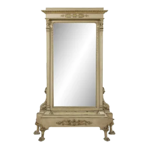 Late 19th Century Palatial Polychrome Empire Pier Mirror With Jardiniere Base