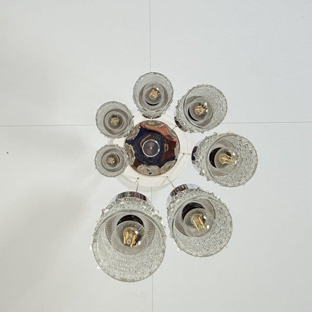 Chrome with Bubble Glass Cascade Lamp from GDR, 1980 For Sale - Image 3 of 7