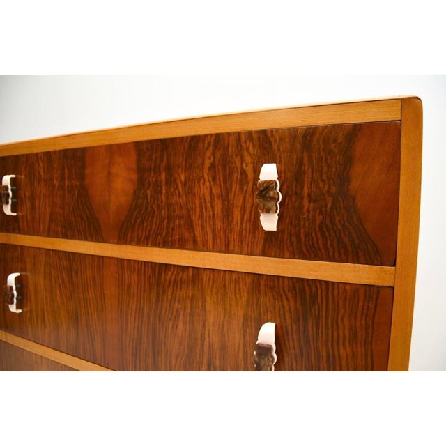 Art Deco Figured Walnut Chest of Drawers, 1930s For Sale - Image 9 of 11