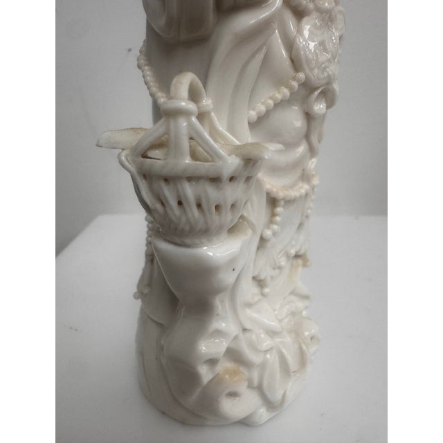 Antique White Porcelain Guanyin Figure For Sale - Image 11 of 12
