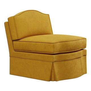 Turmeric Velvet Felix Slipper Chair by Ceraudo For Sale
