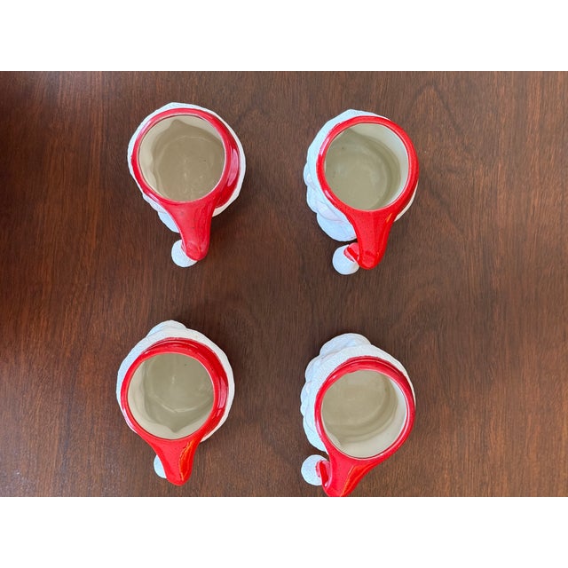Mid-Century Modern Mid-Century Winking Santa Mugs— Set of 4 For Sale - Image 3 of 12