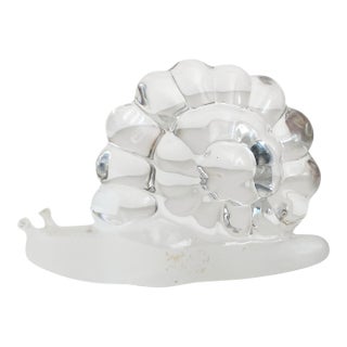 Transparent Glass Snail Paperweight Shelf Decor For Sale