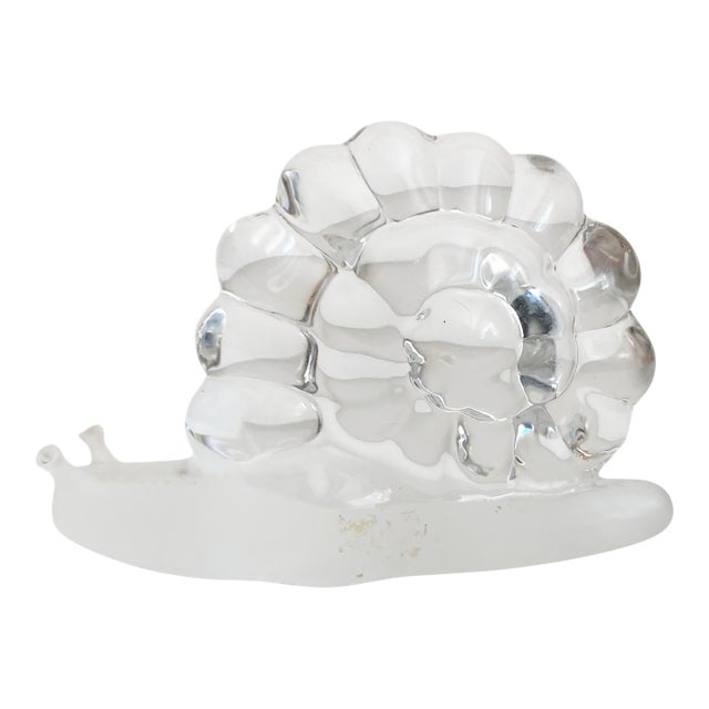 Transparent Glass Snail Paperweight Shelf Decor For Sale