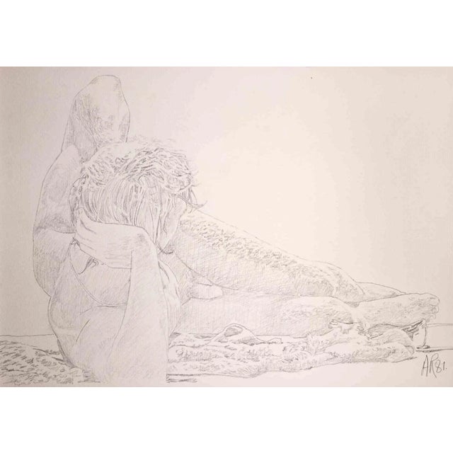 Boy lying down is an original drawing on pencil realized by Anthony Roaland in 1981. Hand-signed and dated by the artist...