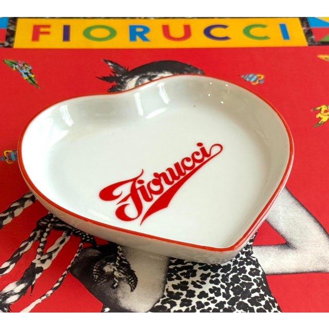 Red 1980's Fiorucci Italy Heart Vide Poche For Sale - Image 8 of 8