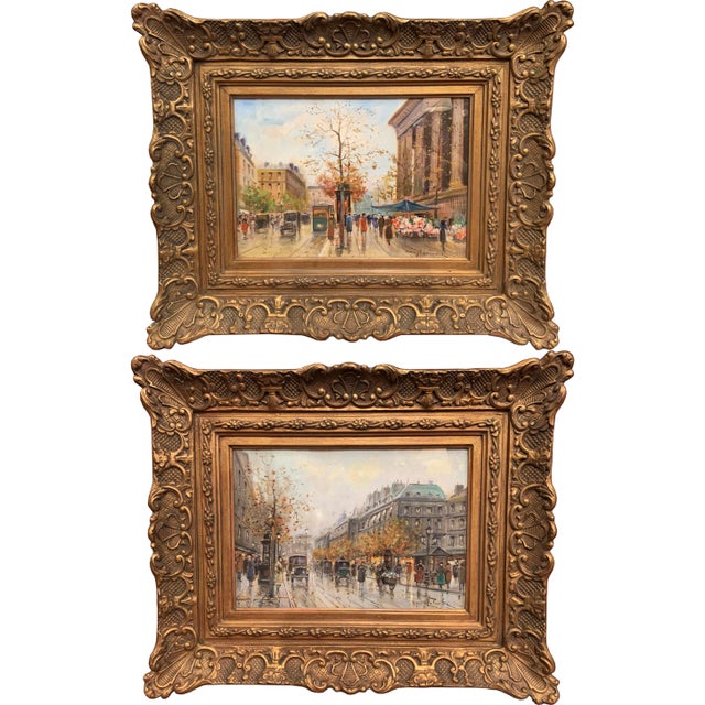 Pair Early 20th Century French Paris Gouaches Signed Henry La Touche For Sale - Image 13 of 13