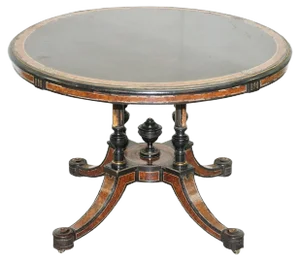 Aesthetic Movement Burr Walnut Ebonised Dining Table from Gillow & Co, 1850s