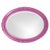 The Queen Ann Mirror features a glossy hot pink lacquer finish. The oval frame is made from wood and is accented with a...