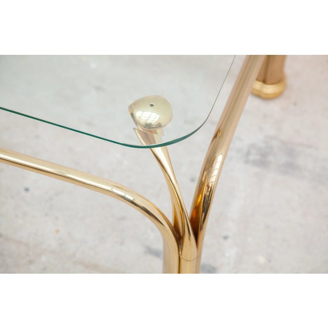 Metal Vintage Brass Side Tables with Abstract Swan Neck, Set of 2 For Sale - Image 7 of 12