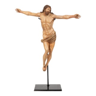 Spanish Polychromed Carved Corpus Christi Statue Sculpture, 18th/19th Century For Sale
