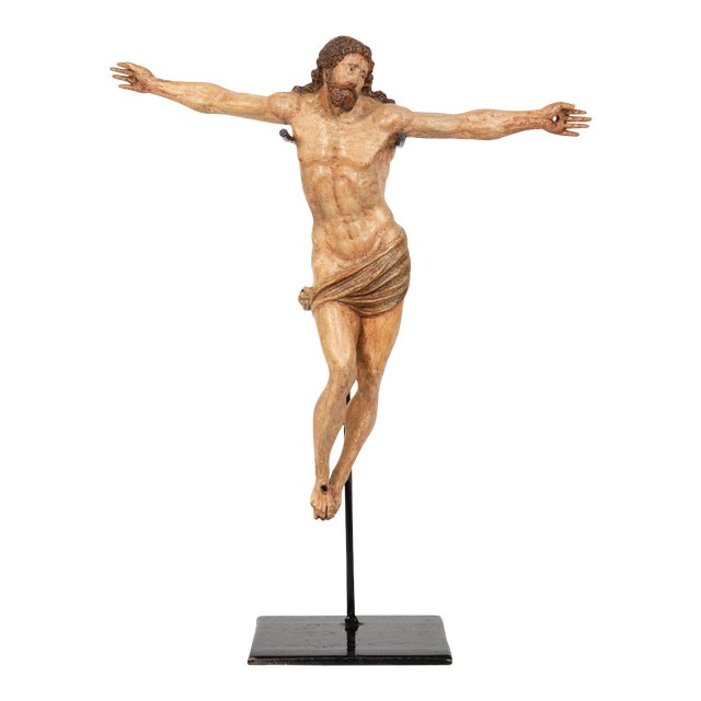 Spanish Polychromed Carved Corpus Christi Statue Sculpture, 18th/19th Century For Sale