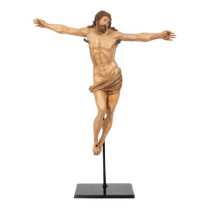Spanish Polychromed Carved Corpus Christi Statue Sculpture, 18th/19th Century