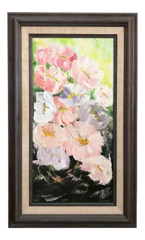 Vintage Pastel Floral Oil Painting