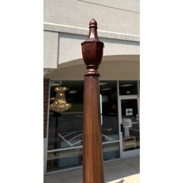 Late 20th Century Custom-Made Solid Mahogany Queen Size Four Post Bed Frame For Sale - Image 11 of 13