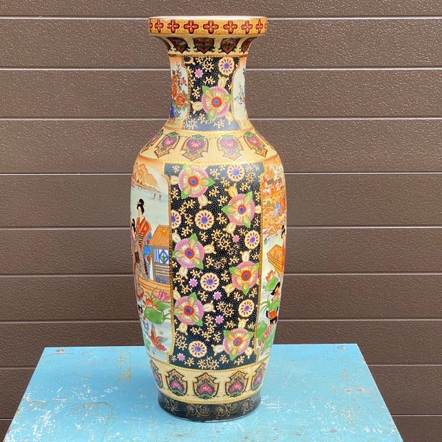 Vintage Royal Satsuma Hand Painted 23.5" Vase Chairish