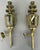 A decorative Antique pair of sconces featuring lantern-style glass-panelled bodies and ornate detailing. The matching pair...