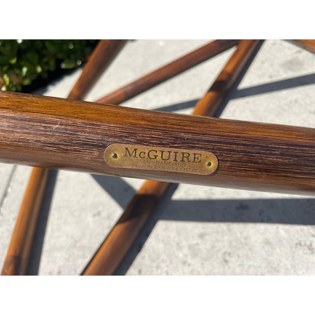 Authentic McGuire Vintage Rattan Desk or Dining Table, Organic Modern Design For Sale - Image 12 of 14
