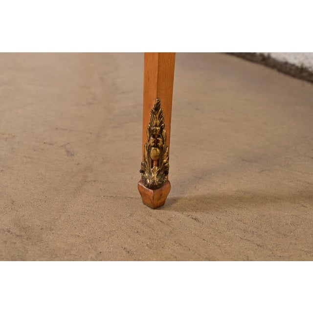 Baker Furniture Style Antique French Provincial Louis XV Birdseye Maple Drop Front Secretary Desk With Mounted Brass Ormolu, Circa 1890s For Sale - Image 13 of 18