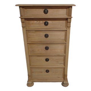 Swedish Natural Finish 6 Drawer Chest of Drawers For Sale