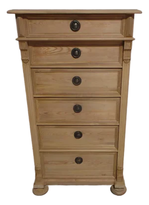 Swedish Natural Finish 6 Drawer Chest of Drawers