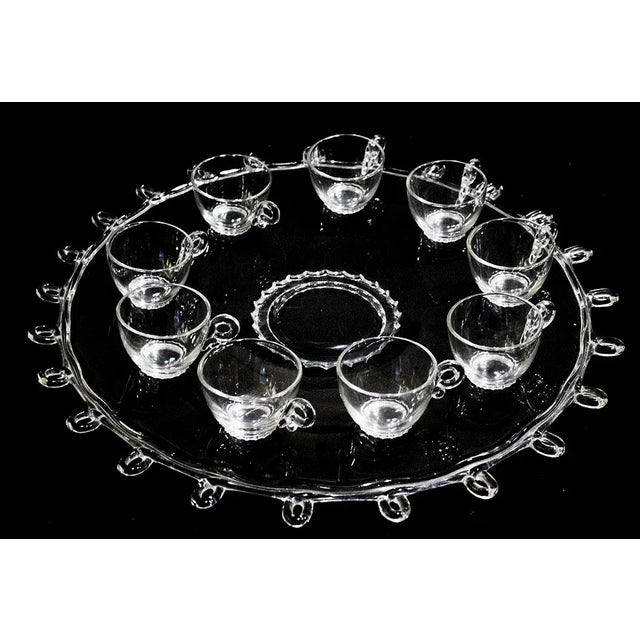 Heisey Glass Punch Bowl Set Lariat Pattern 11 Pcs Chairish