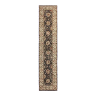 Boho Chic Ziegler Gray/Beige Wool Runner Rug- 2'6'' X 10'8'' For Sale
