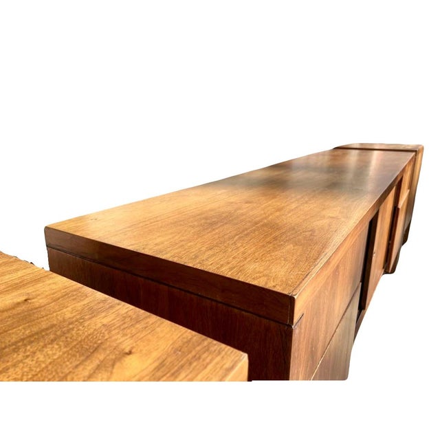 Wood Mid-Century Modern Credenza and Cabinet Set, 3 Pieces For Sale - Image 7 of 8
