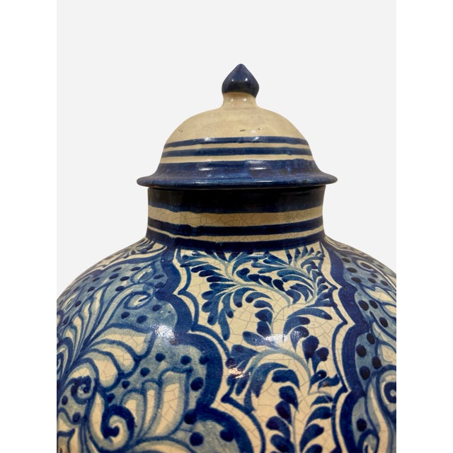 Blue and White Majolica Vases- A Set of 4 For Sale - Image 10 of 11