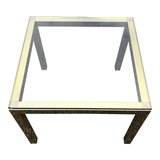 1970s Mid Century Modern Brass Side Tables - a Pair For Sale