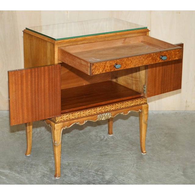 Burr Walnut Bedside Table by Waring & Gillow For Sale - Image 16 of 18