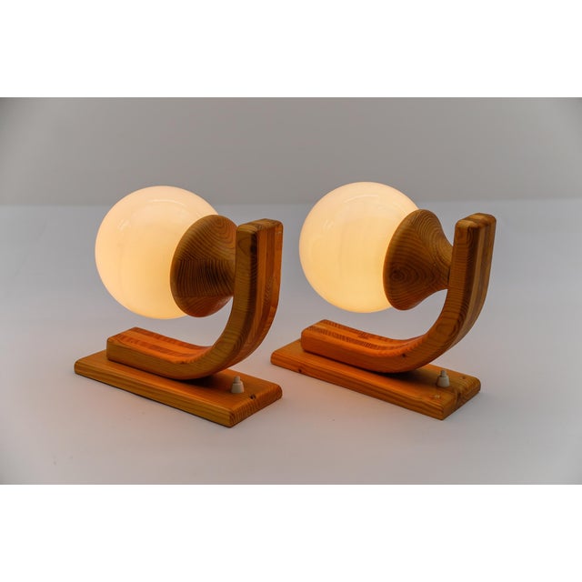 Wood Wooden Wall Light from Domus, Italy, 1970s, Set of 2 For Sale - Image 7 of 11