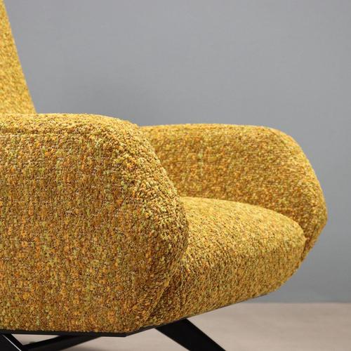 Vintage Armchair in Fabric, Metal and Brass, Italy, 1960s For Sale - Image 5 of 10