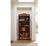 K0650 english edwardian mahogany bookcase of slim and narrow proportion, having a shaped and fan inlaid in upstand above...